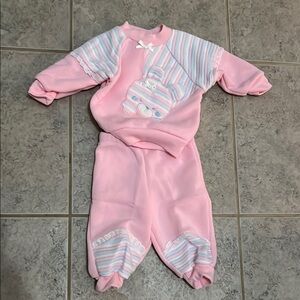 Adorable Pink Baby Outfit with Stripes